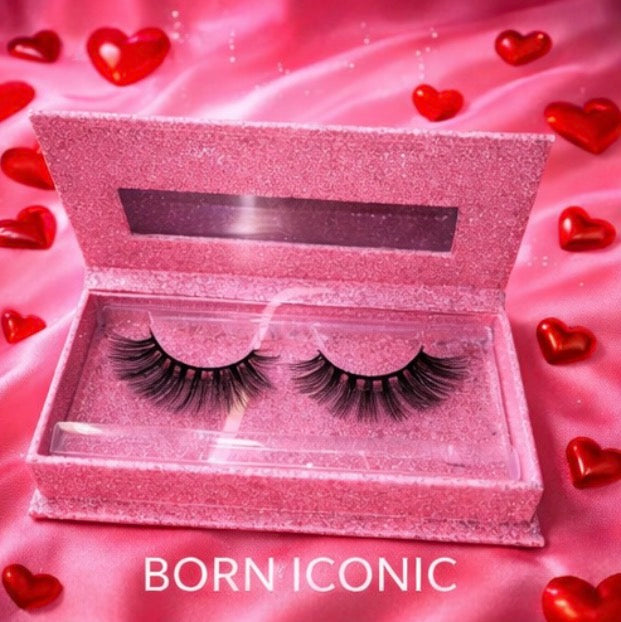 Born Iconic- 3D Faux Mink Lashes in Pink Glitter Case