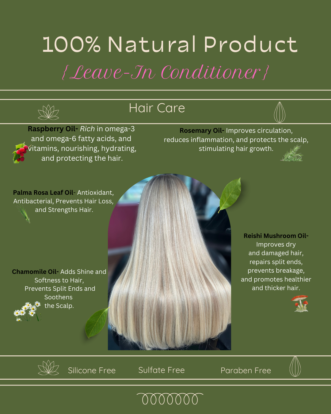 Beauty Kraze Leave-In Hair Conditioner with Plant Based Ingredients.