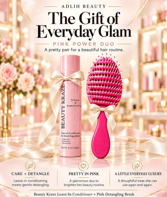 Pink Detangling Brush & Leave-In Conditioner